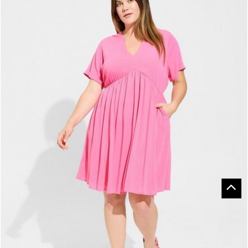 Mini wash gauze high low waist tunic dress